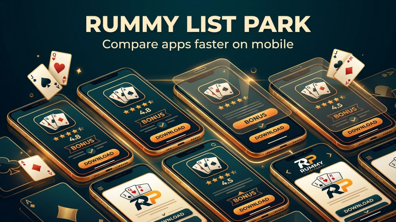 Rummy Swift banner showing app comparison cards in a premium mobile grid